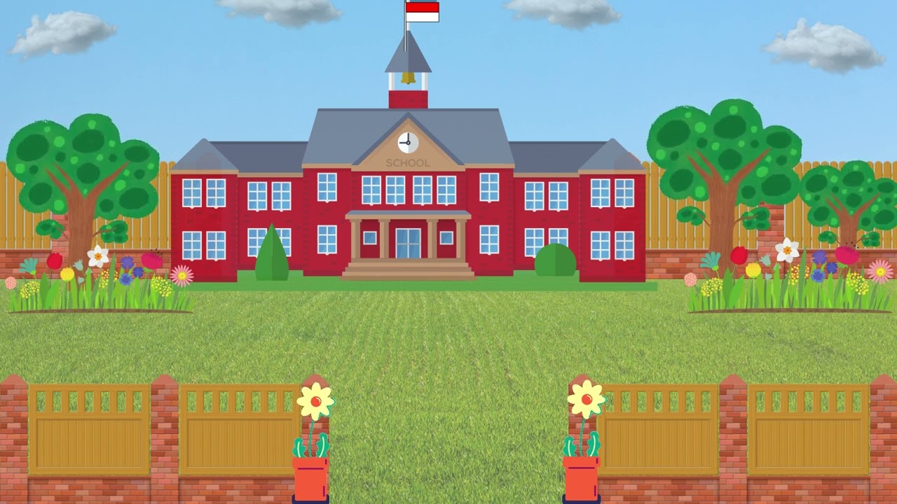 27. Background animasi Sekolah dan halaman