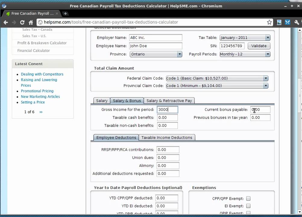 How to Calculate Canadian Payroll Tax Deductions - Guide
