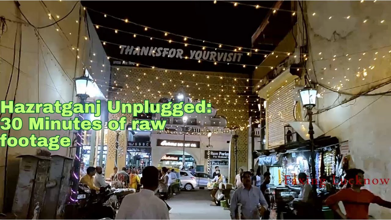 Hazratganj, Lucknow Evening Walk: Exploring Main Road and Backstreets with Traffic ASMR
