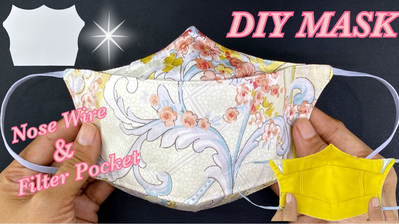 NEW STYLE DIY Face Mask with Filter Pocket & Nose Wire Removable | Easy Breath NO FOG ON GLASSES