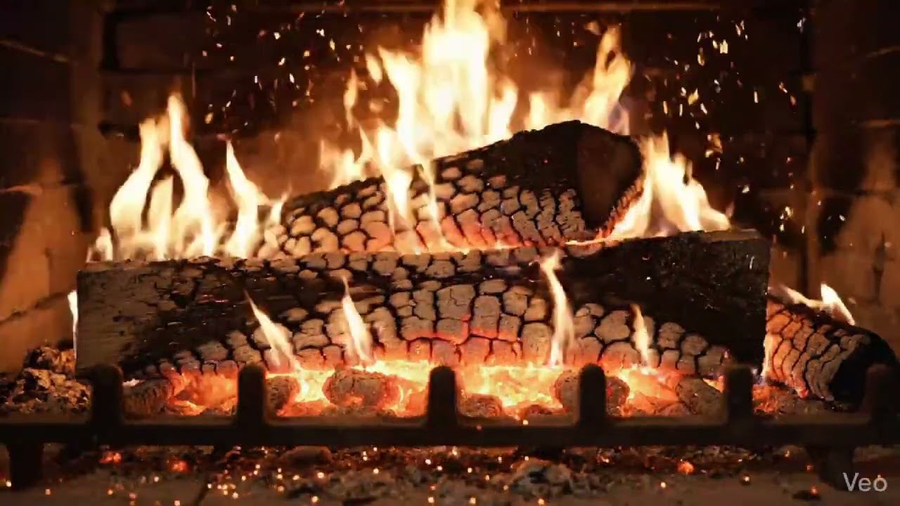 Feu de cheminée / Ambiance fond télé / Fireplace background for TV