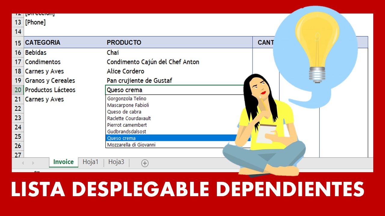 LISTAS DESPLEGABLES DEPENDIENTES de OTRAS - Listas desplegables dependiente de otras listas EXCEL