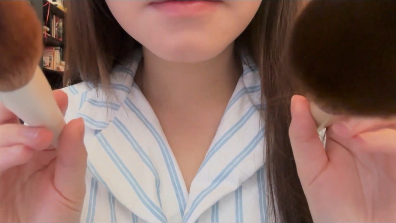 ASMR brushing your face and hair + some random sounds