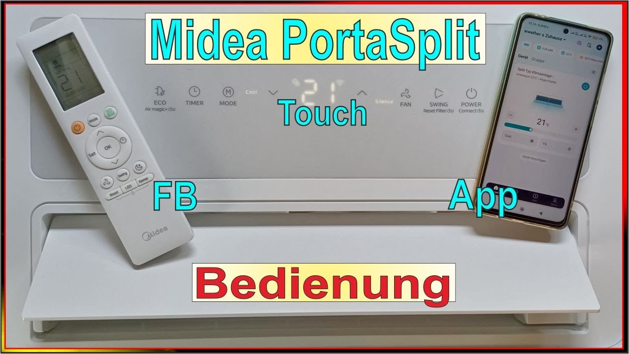 Midea PortaSplit 2025 - Bedienung - Touch, Fernbedienung, App - Die richtige Wahl fürs Prima Klima