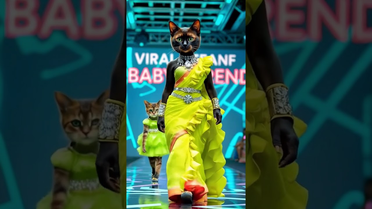 Baby Cat Show #babyfasion #catfashion #babycute #kitten #cutecat #catlover #catvideo #catmom #reels