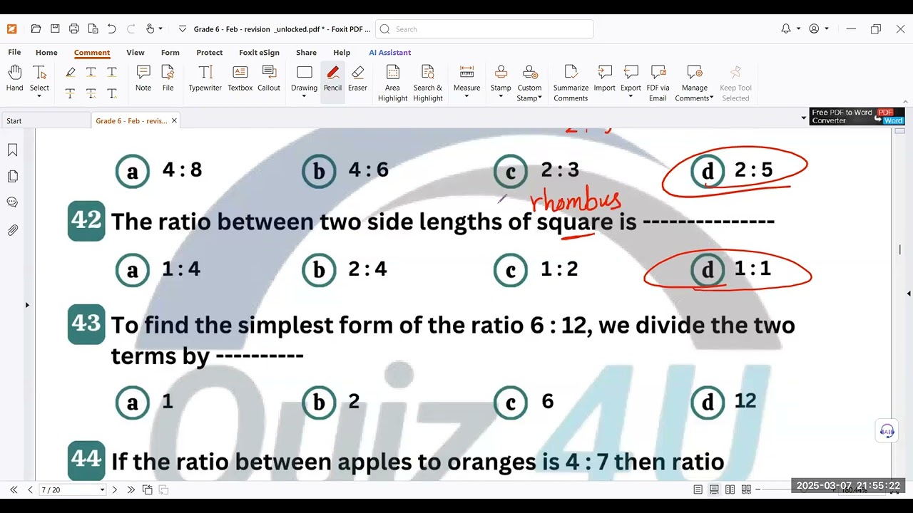 Grade 6 - February revision Maths