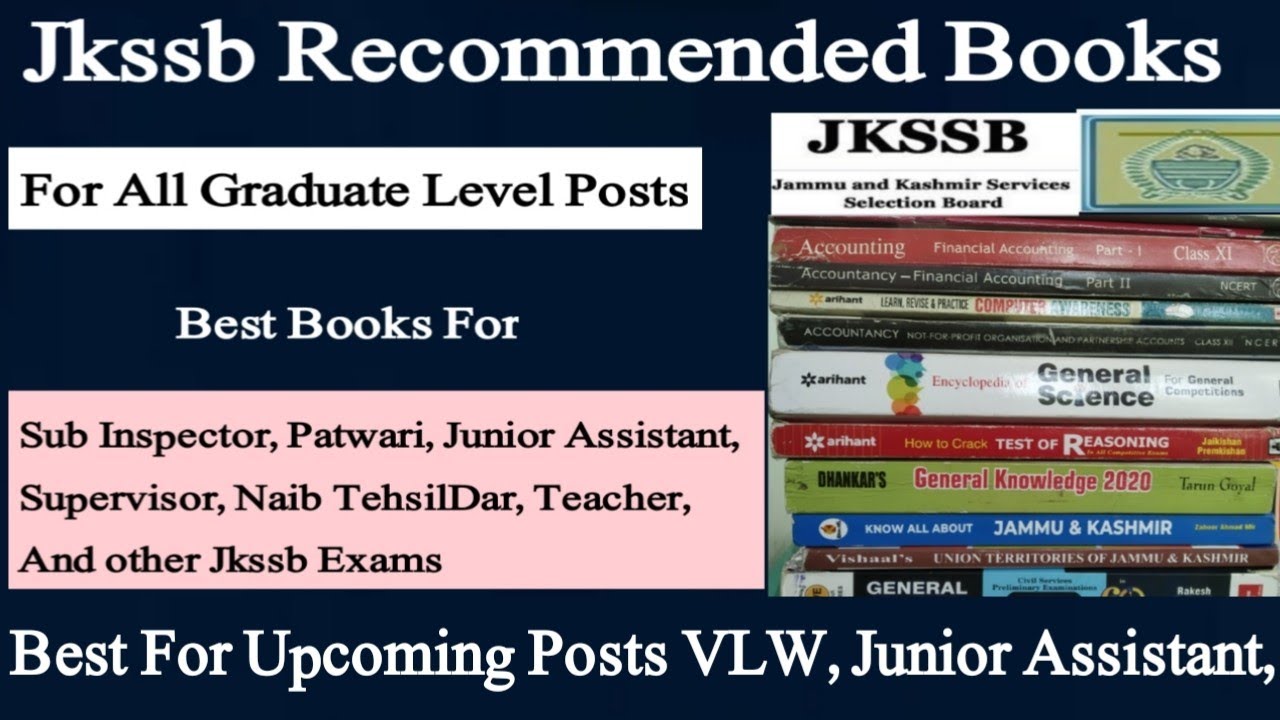Best Books For Jkssb Exams 2022 | Best Books For Jkssb Finance Si, Patwari exam Vlw Exam, And Others