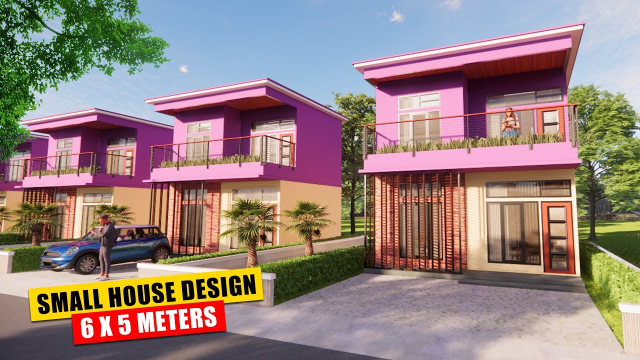 2 Storey Tiny House  With 3 Bedrooms and Balcony at low cost  6x5 Meter 30 Sqm