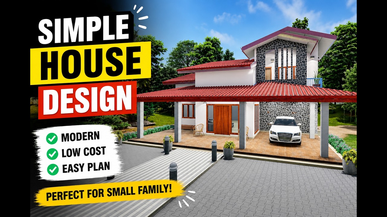 Simple Modern House Design | Low Cost Family Home | 3D House Design 2026