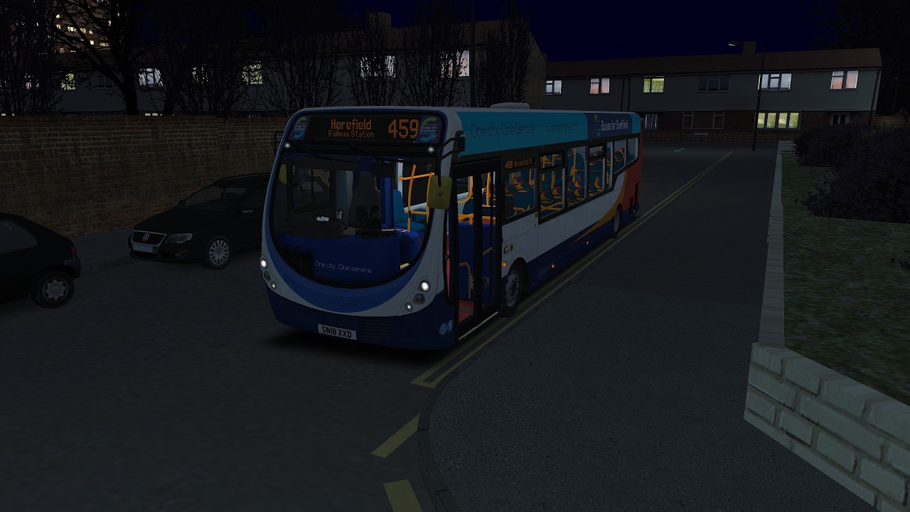 OMSI2 Wright Streetlite (Daimler HEV) on Bowdenham V5 service 459 to Herefield Station