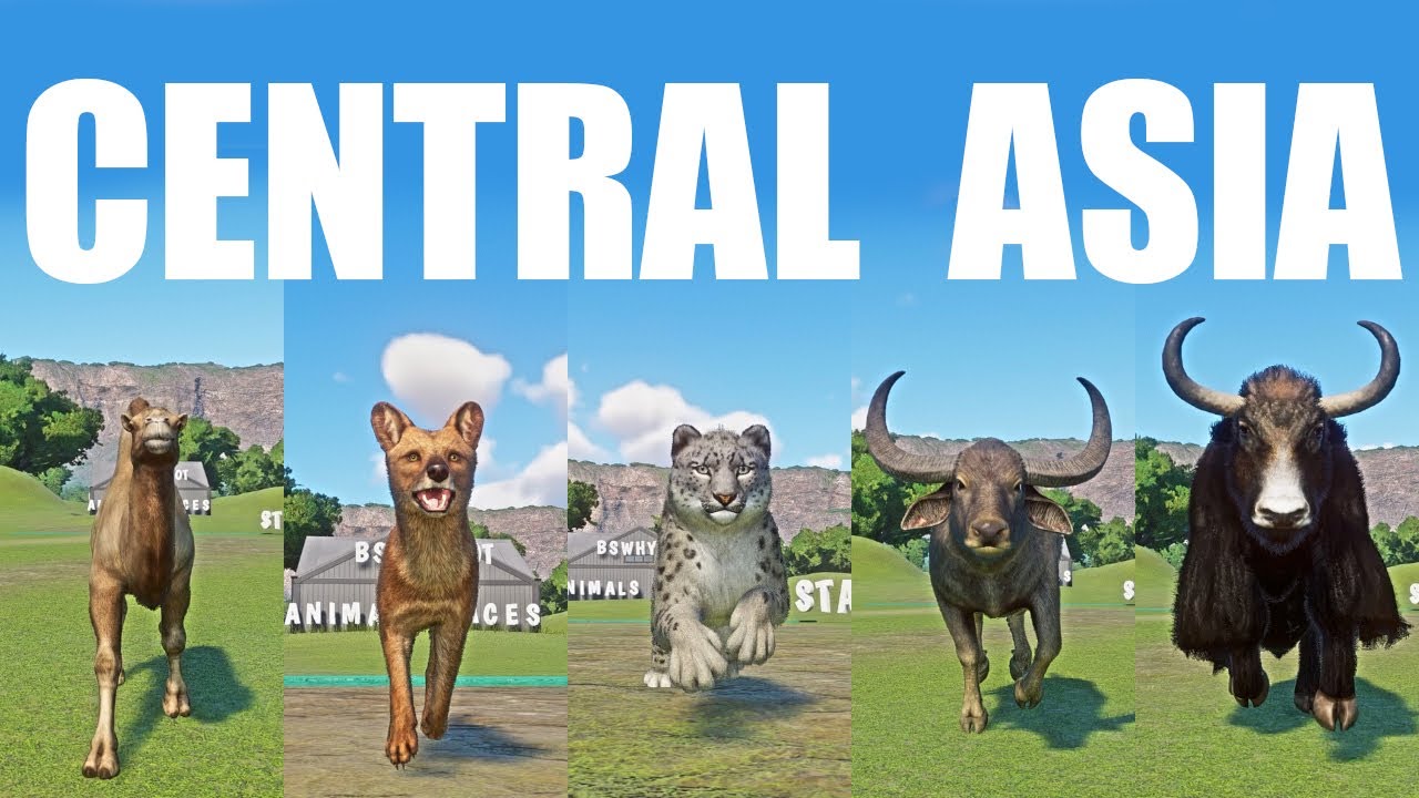 Central Asian Animals Speed Races in Planet Zoo includes Yak, Camel, Dhole, Buffalo, Leopard