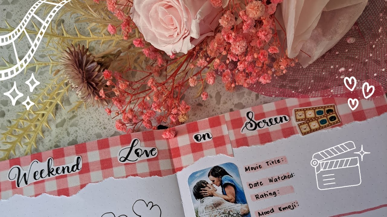 Weekend Love on Screen | February Bullet Journal Spread 💖🍿