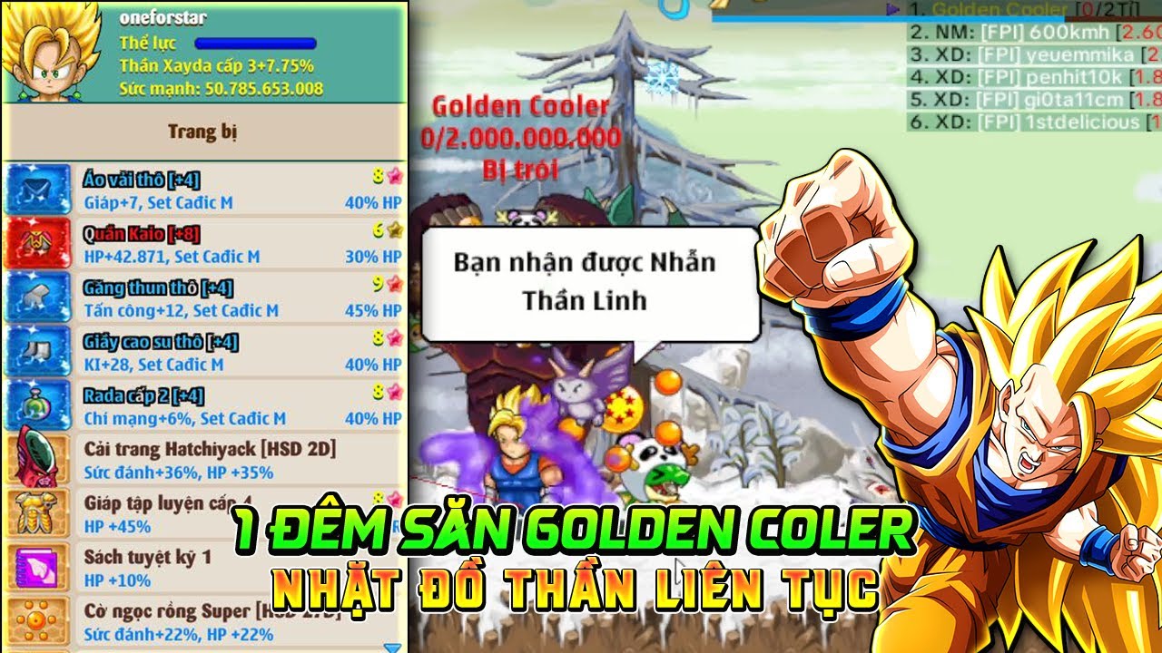 Ngọc Rồng Online - Cầm Si&ecirc;u Phẩm sv14 Săn Golden Coler nhặt đồ thần li&ecirc;n tục...?