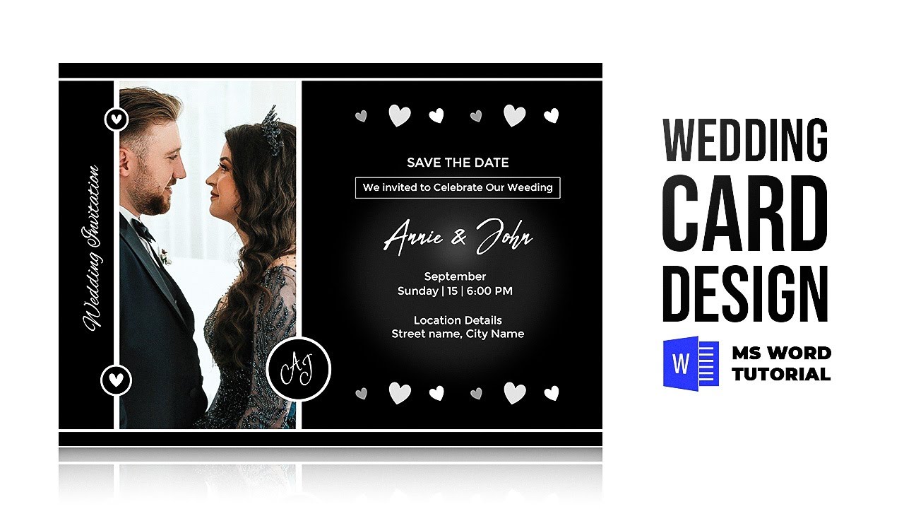 How to Create Wedding Card in MS Word | Wedding invitation card