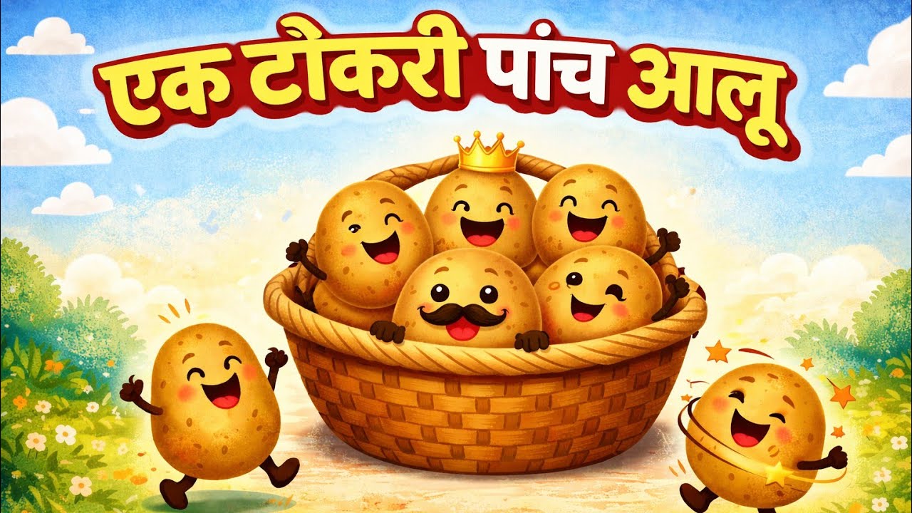 Ek Tokri Paanch Aloo | एक टोकरी पांच आलू | Hindi Nursery Rhymes for Kids