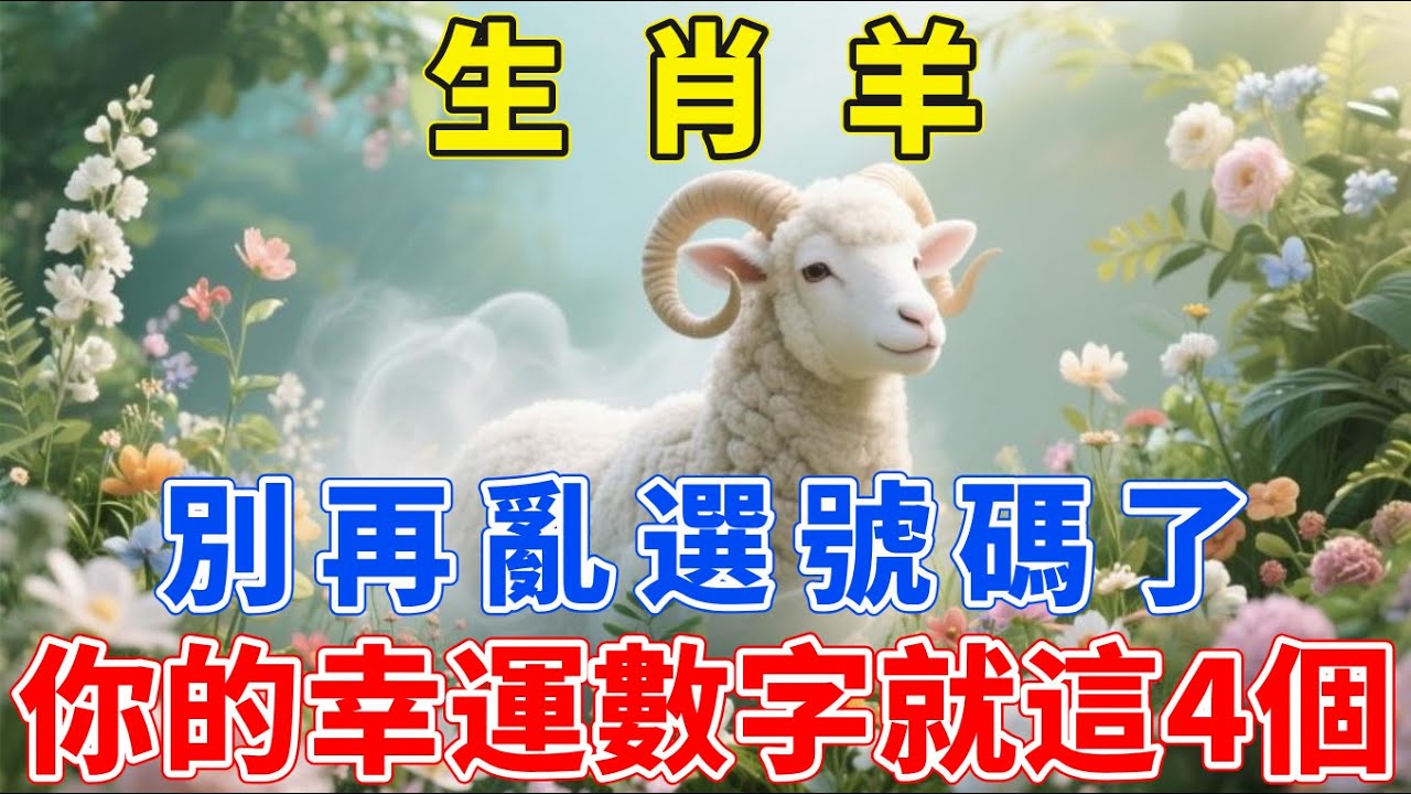 別再亂選號碼了！生肖【羊】的終極幸運數字是這4個！買彩券、選車牌、挑門號，用上就發！【生肖佑福】#生肖 #運勢 #風水 #財運 #命理