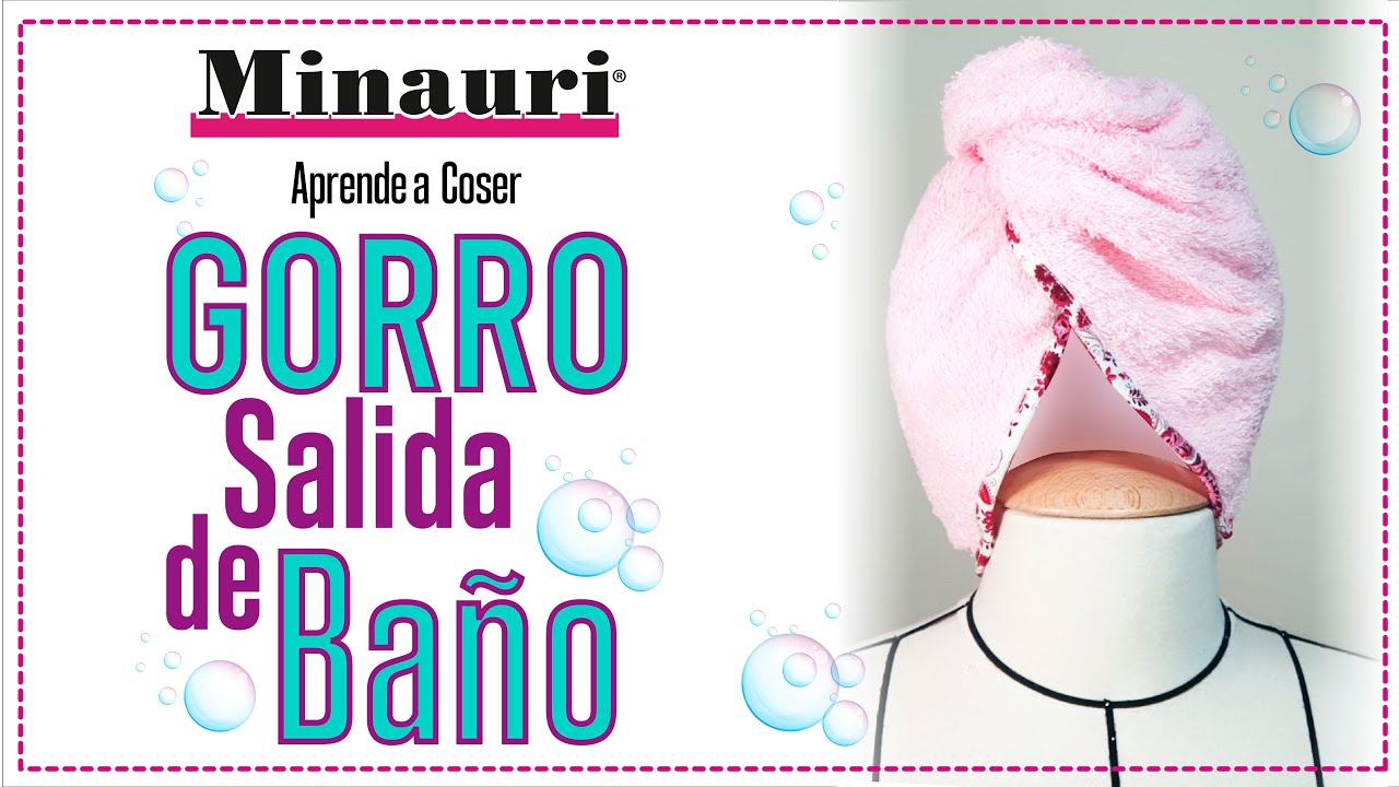 💲  Gorro-turbante salida de baño-spa, tipo envolvente, patrón gratis y coser fácil en casa (eng sub)