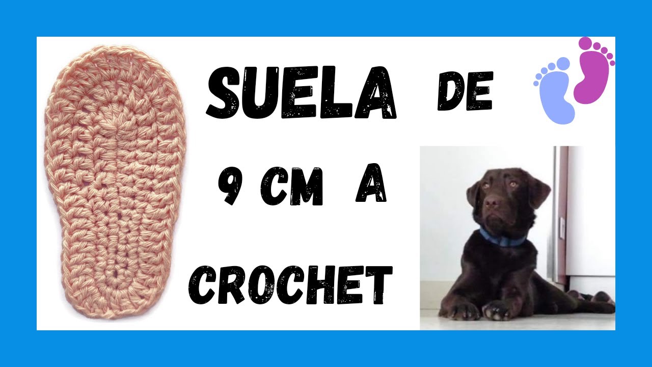 🌺 SUELAS de crochet para bebé 🌺 Suelas para patucos a crochet 🌺 Suela para zapatito a crochet 9 cm