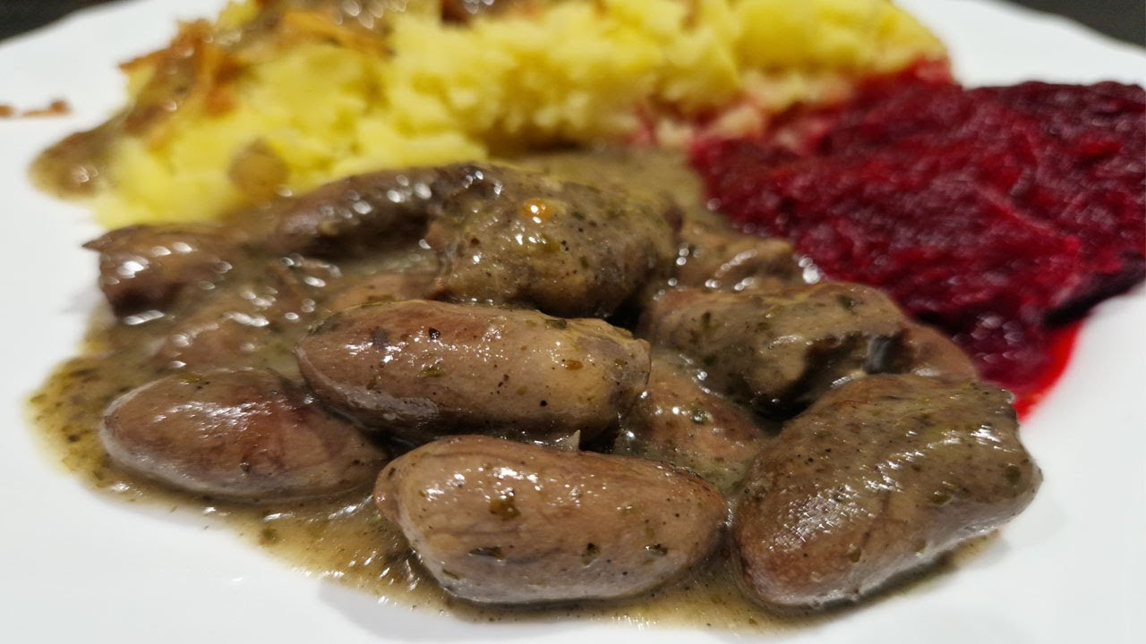 Gulasz z serduszek drobiowych - pychota