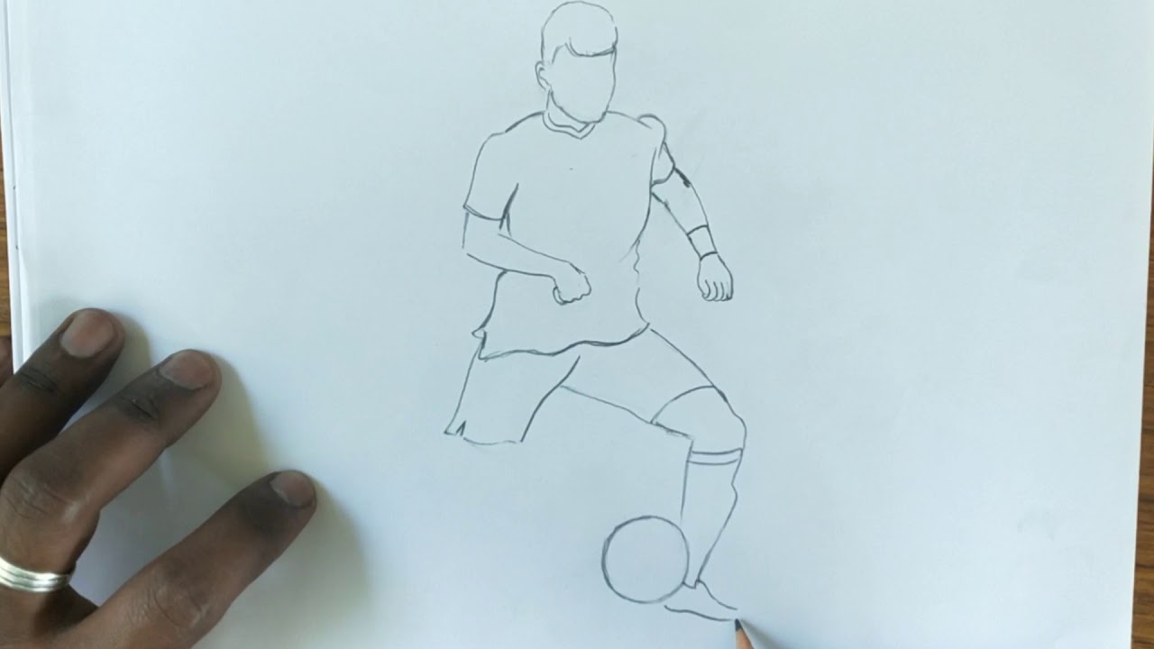 Football player drawing for beginners  / step by step football player drawing