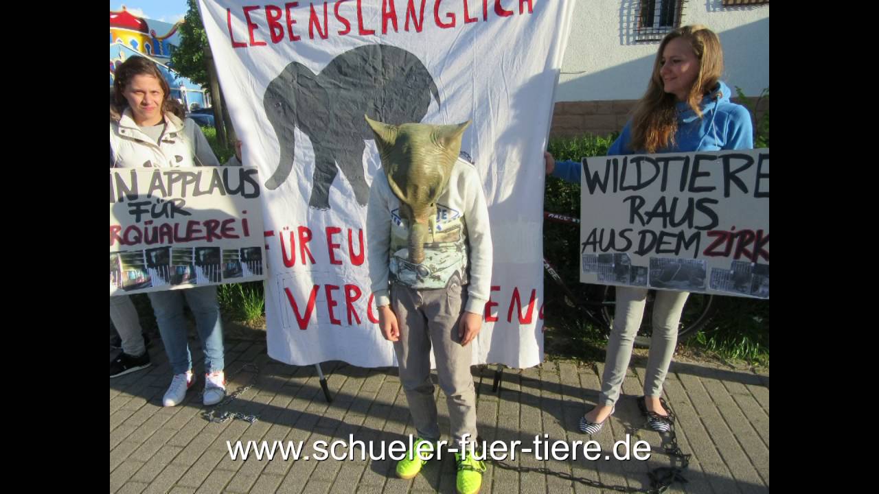 Schüler für Tiere – Demo gegen Circus Krone in Landau am 19.05.2016