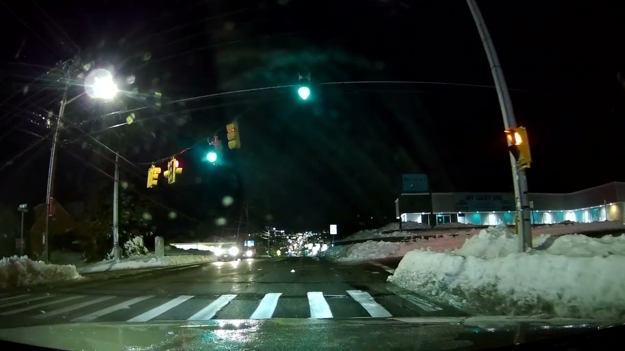 Nighttime drive through Providence, North Providence and Lincoln, Rhode Island