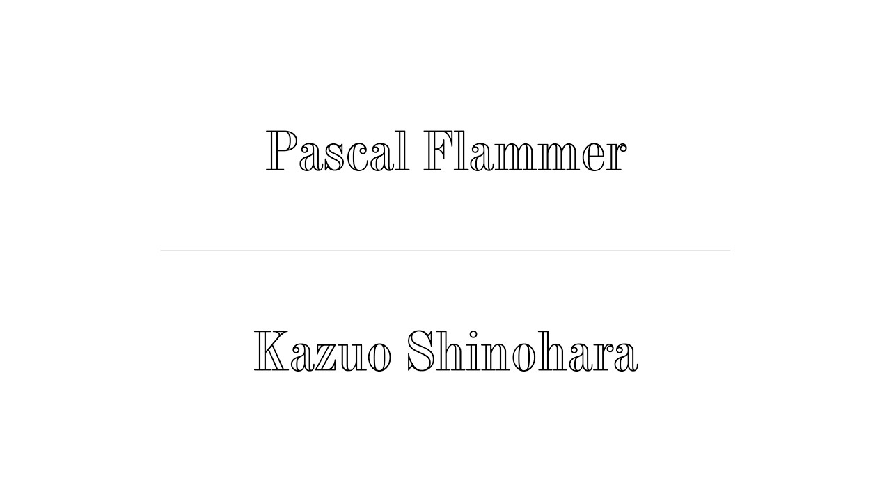 Pascal Flammer x Kazuo Shinohara ; The Difficult Double