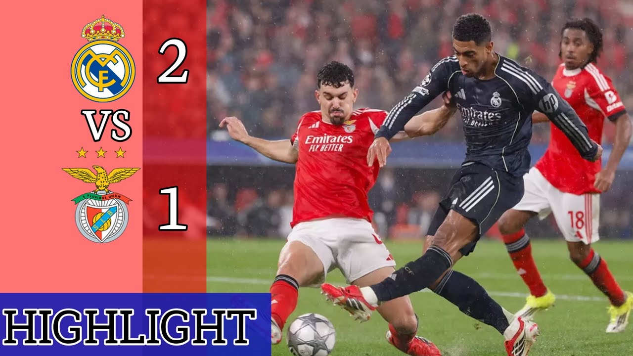 Highlight prediksi Benfica (1) VS Real Madird (2) |UEFA CHAMPIONS LEAGUE |Leg Pertama 