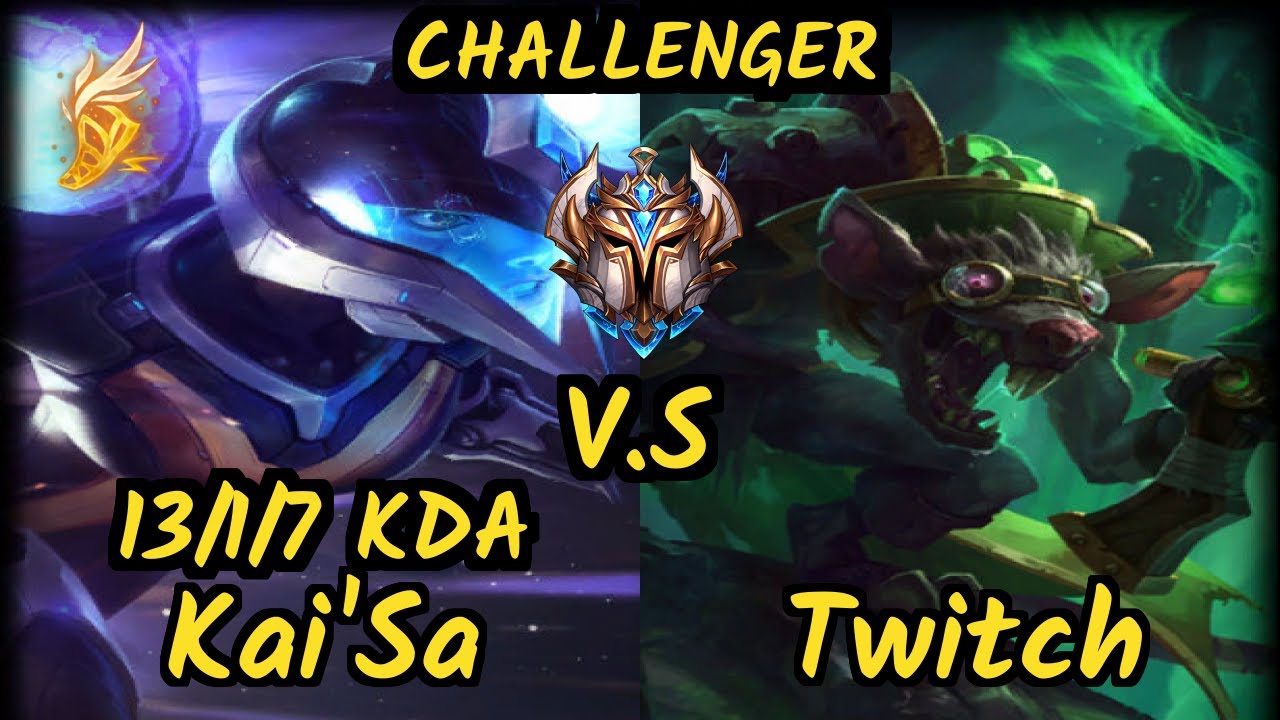 FLA brTT (KAI'SA) vs TWITCH - 13/1/7 KDA BOTTOM ADC CHALLENGER GAMEPLAY - BR
