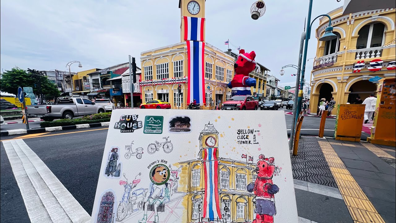 Day 2 - Asialink Sketchwalk Phuket&rsquo;25. Wu Diknam&rsquo;s demo, outer town & night share talk!
