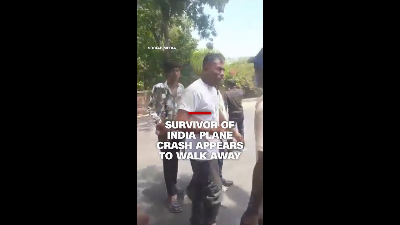 Survivor of India plane crash appears to walk away from site in video