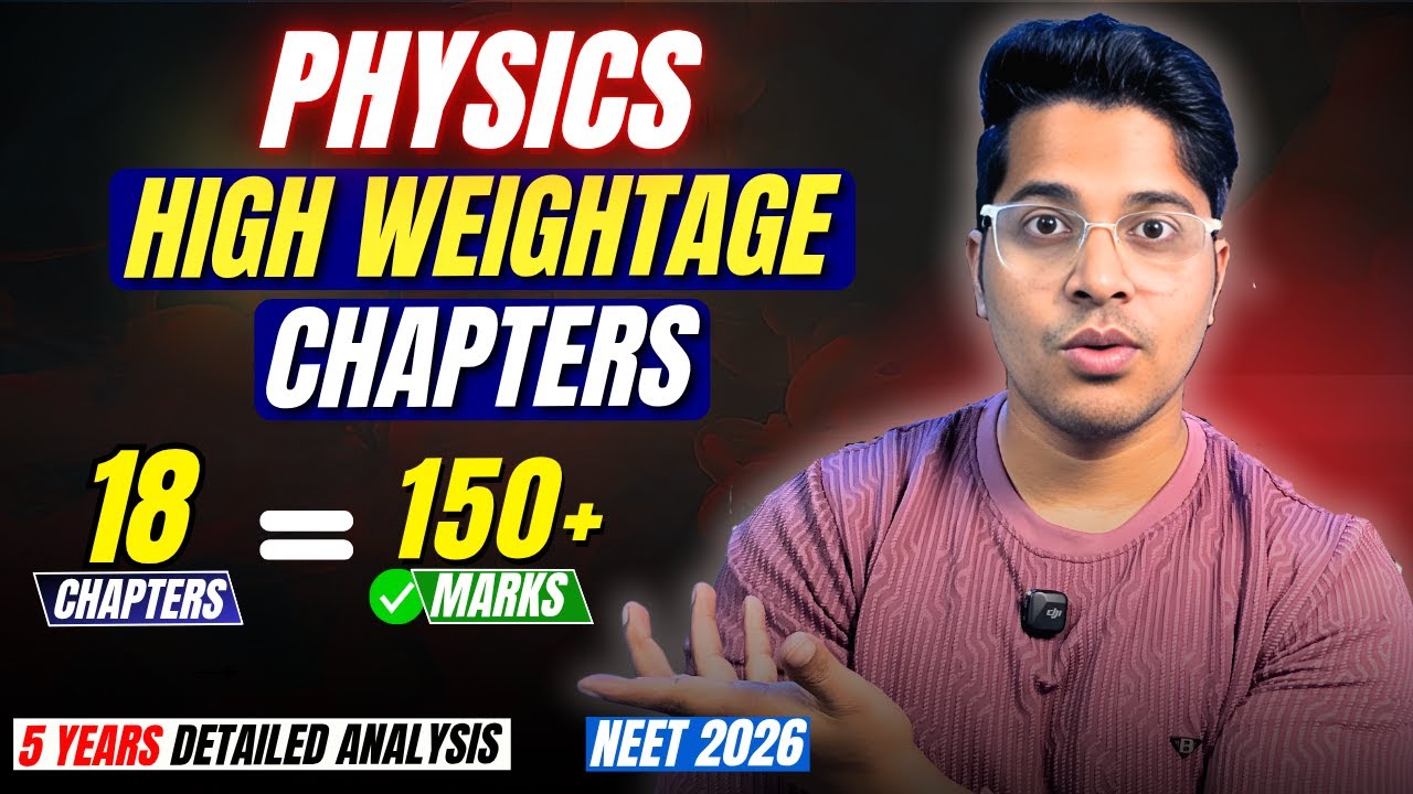 Only 18 Chapters = 150+ Marks! High Weightage Physics Chapters for NEET 2026