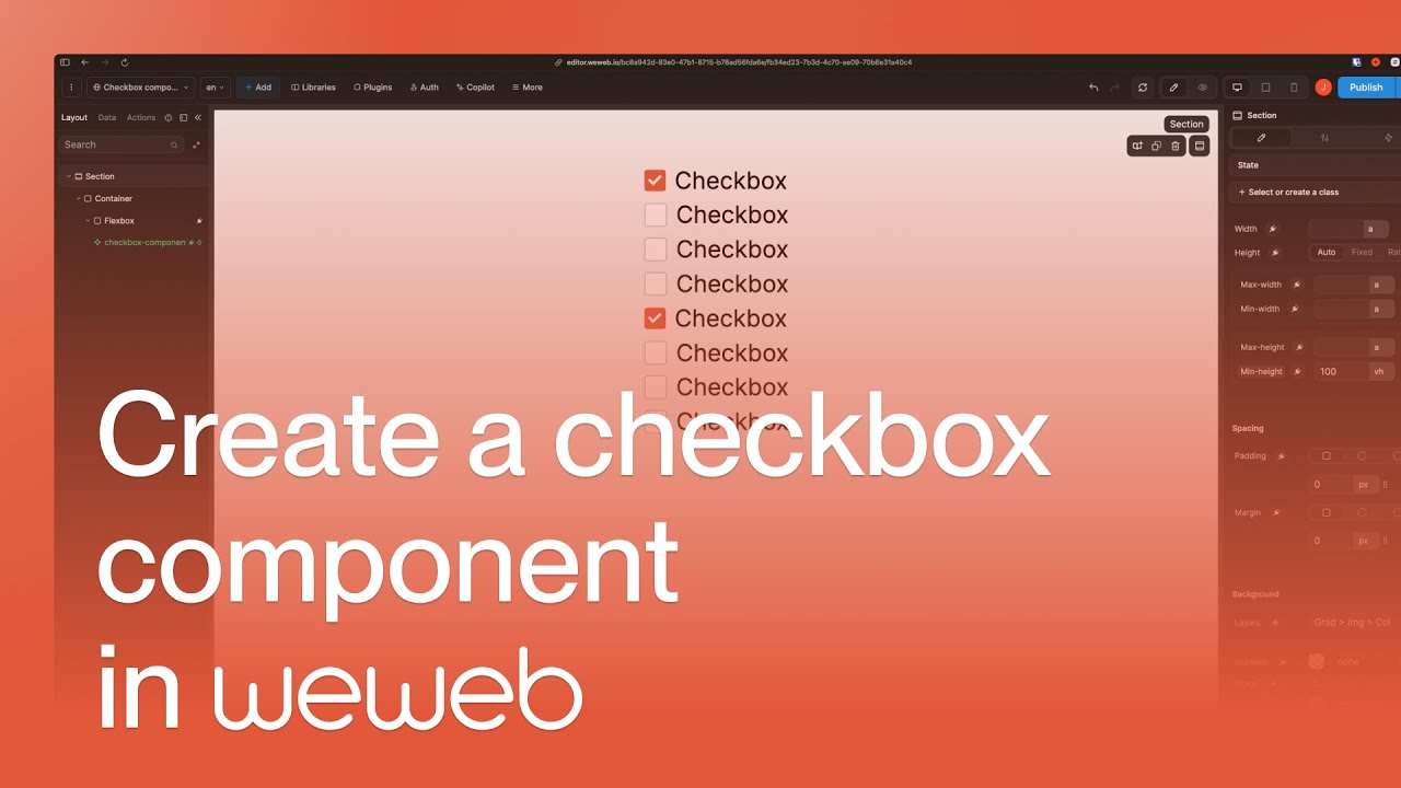 Create a checkbox component in WeWeb