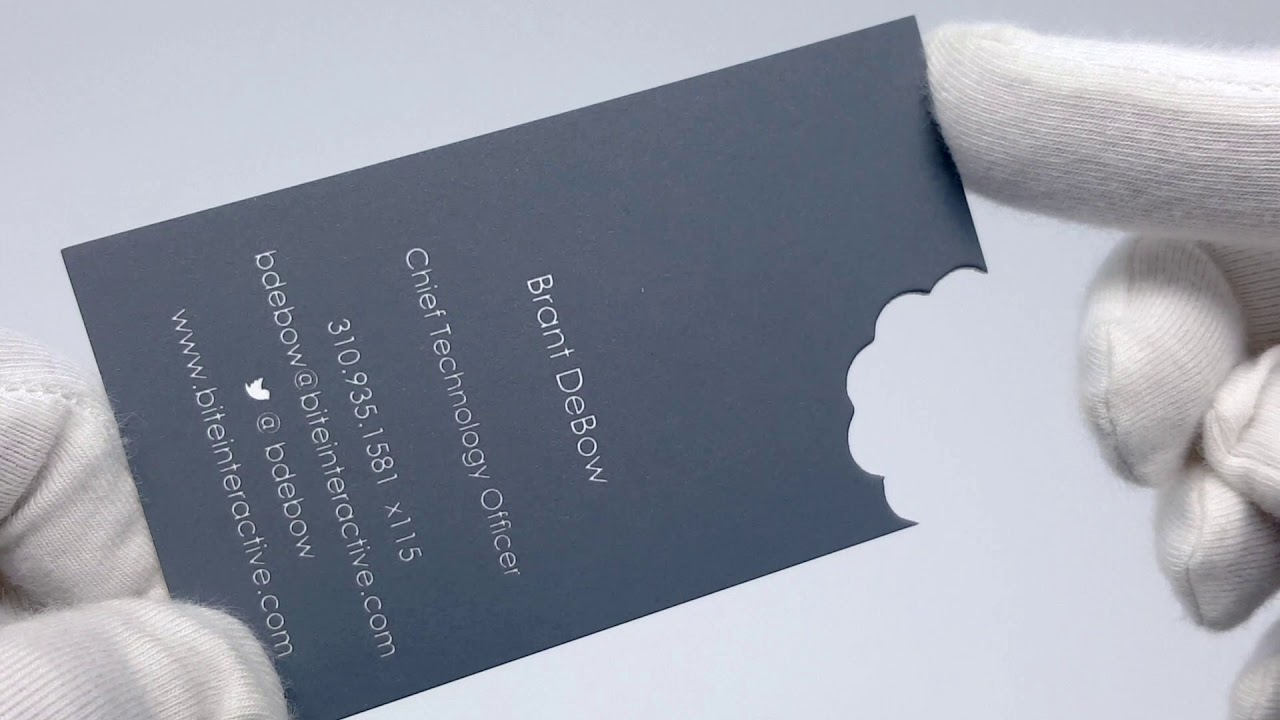 letterpress business card with custom die cutting