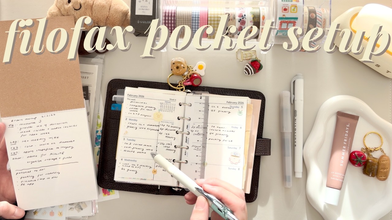 how i plan my filofax pocket planner 🎧📝