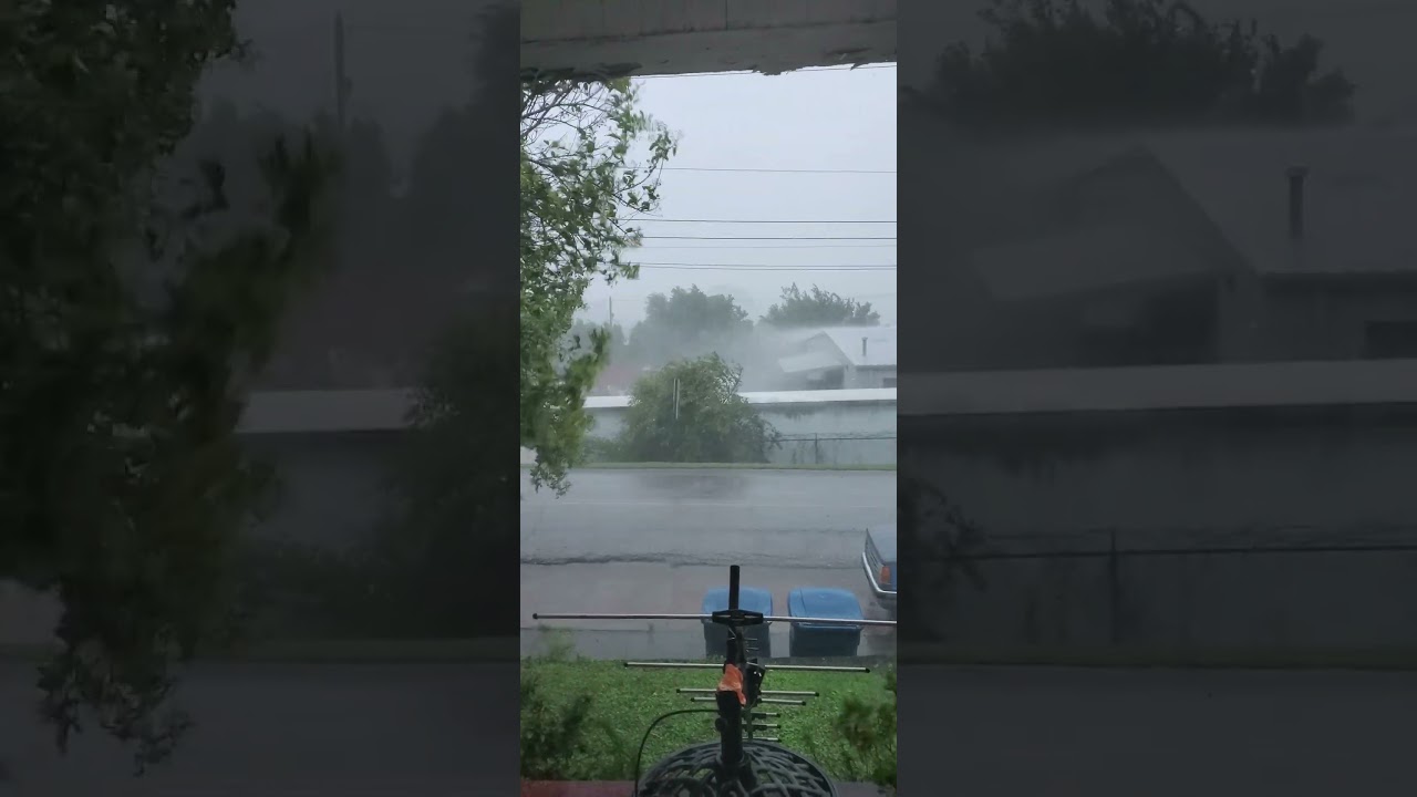 Very gusty winds, heavy rain, and lightning coming through Anniston. #weather #alwx