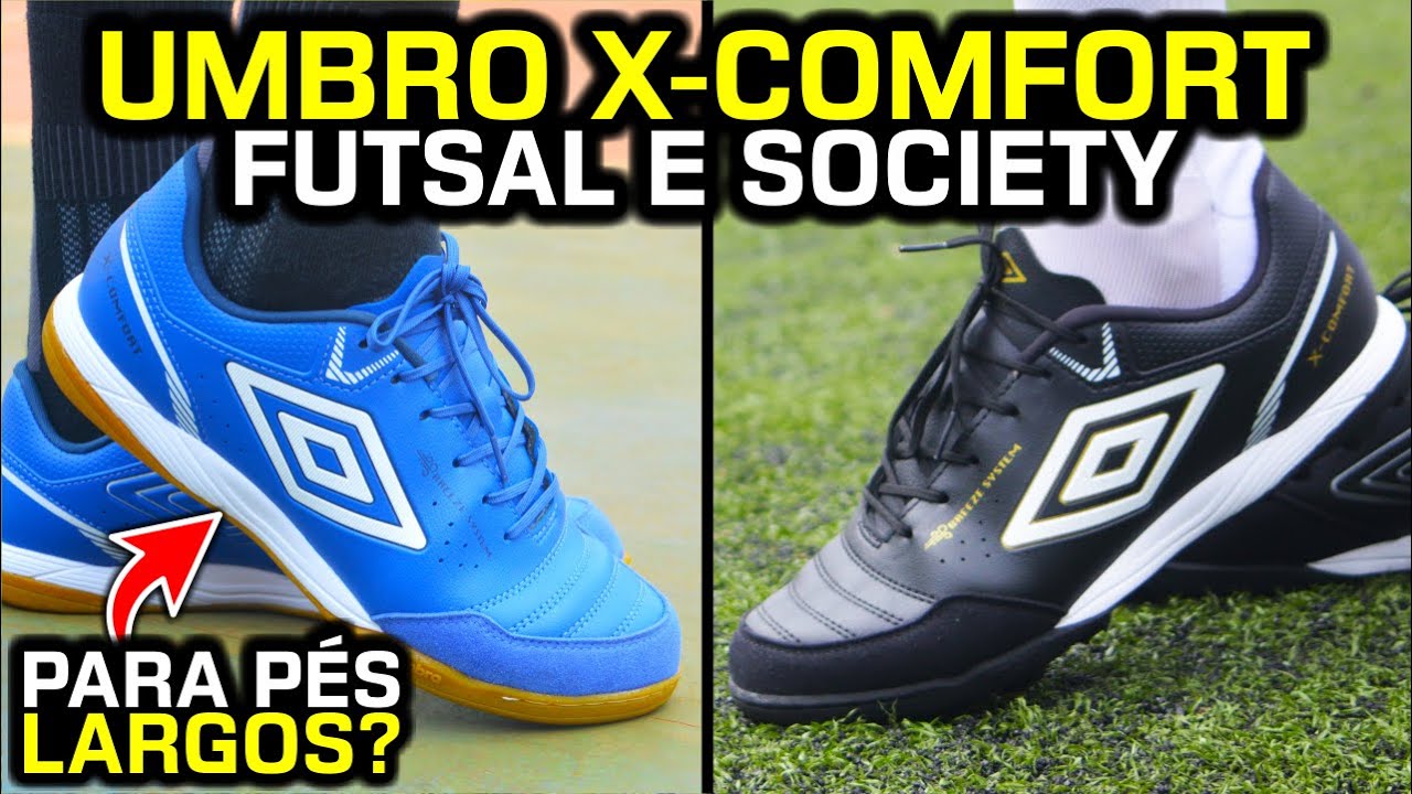 BOA para PÉS LARGOS? - Teste Umbro X-Comfort Futsal e Umbro X-Comfort Society (Umbro Neo-Comfort)