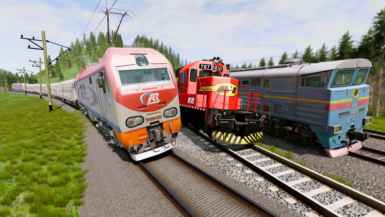 Extreme Train Crashes # 39 ( Electric Train ) | @beamng