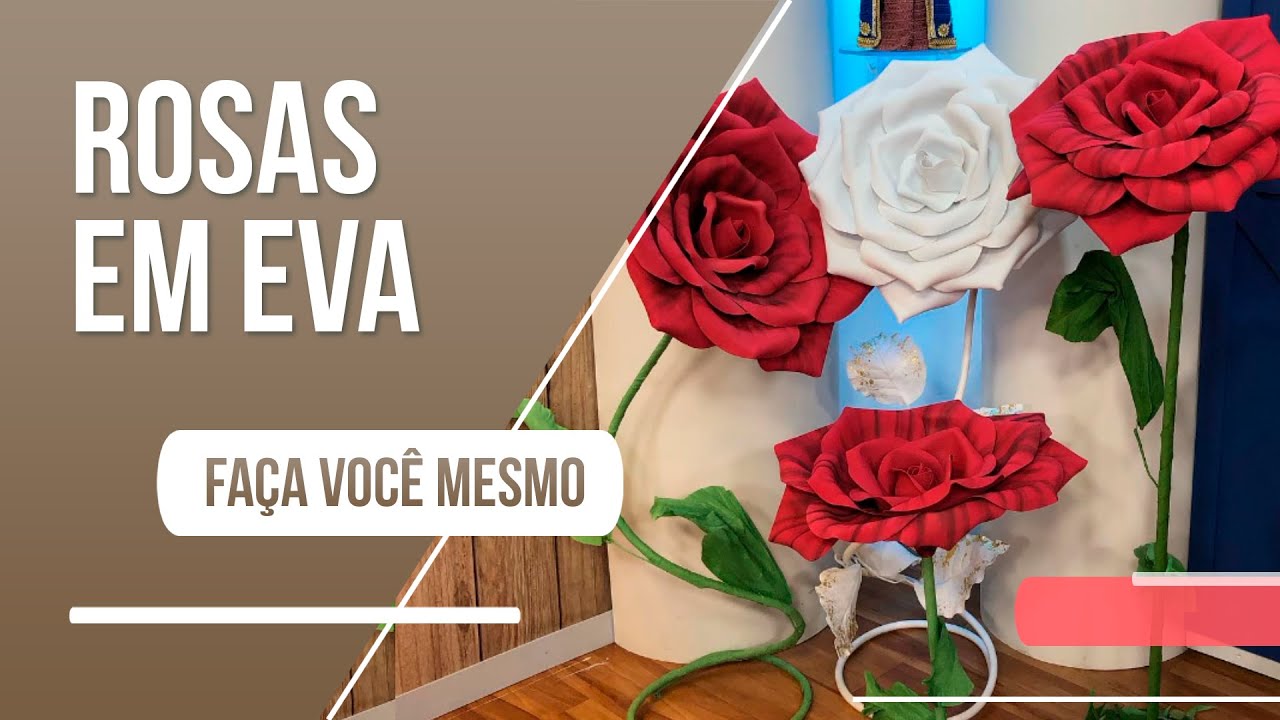 Passo a passo: aprenda como fazer uma encantadora rosa gigante em EVA