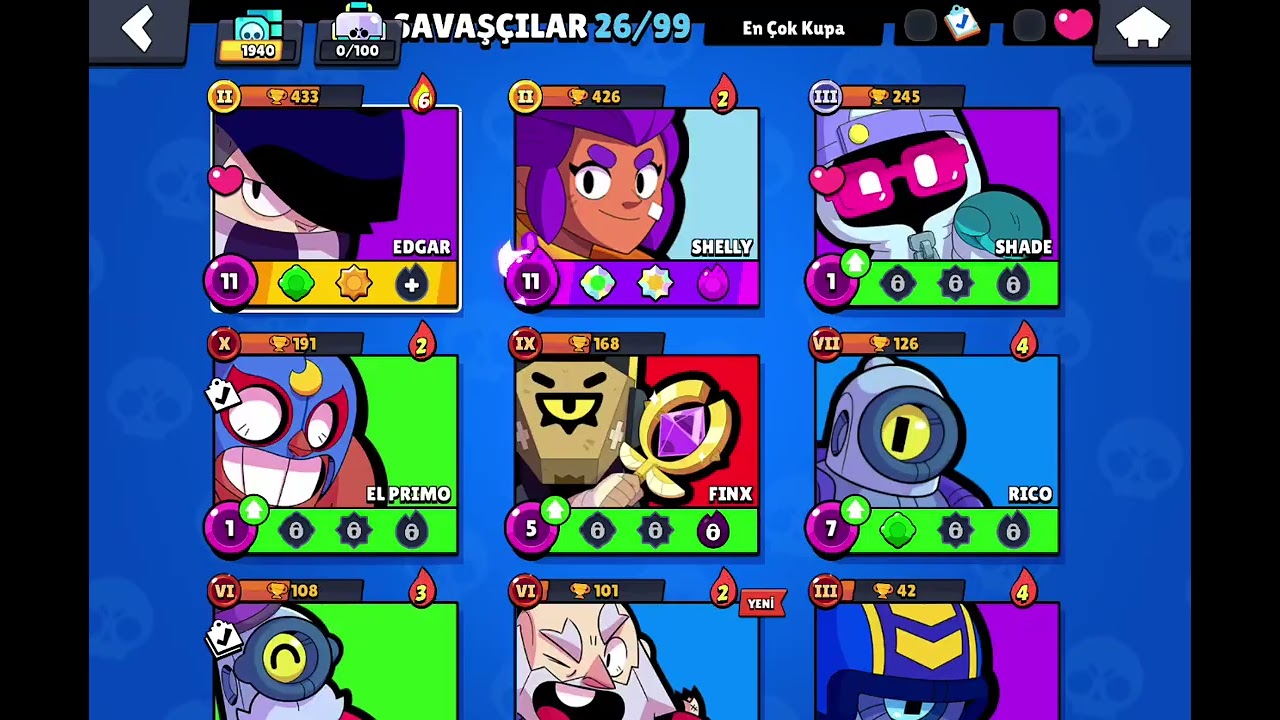 Brawl star hesabım sıfıdan oynadım