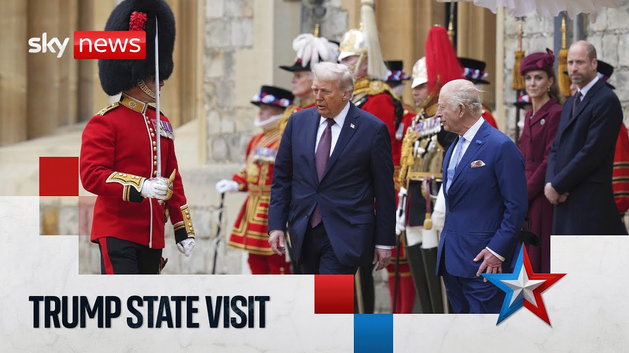 King and Queen welcome Donald Trump at Windsor Castle | Full Sky News coverage