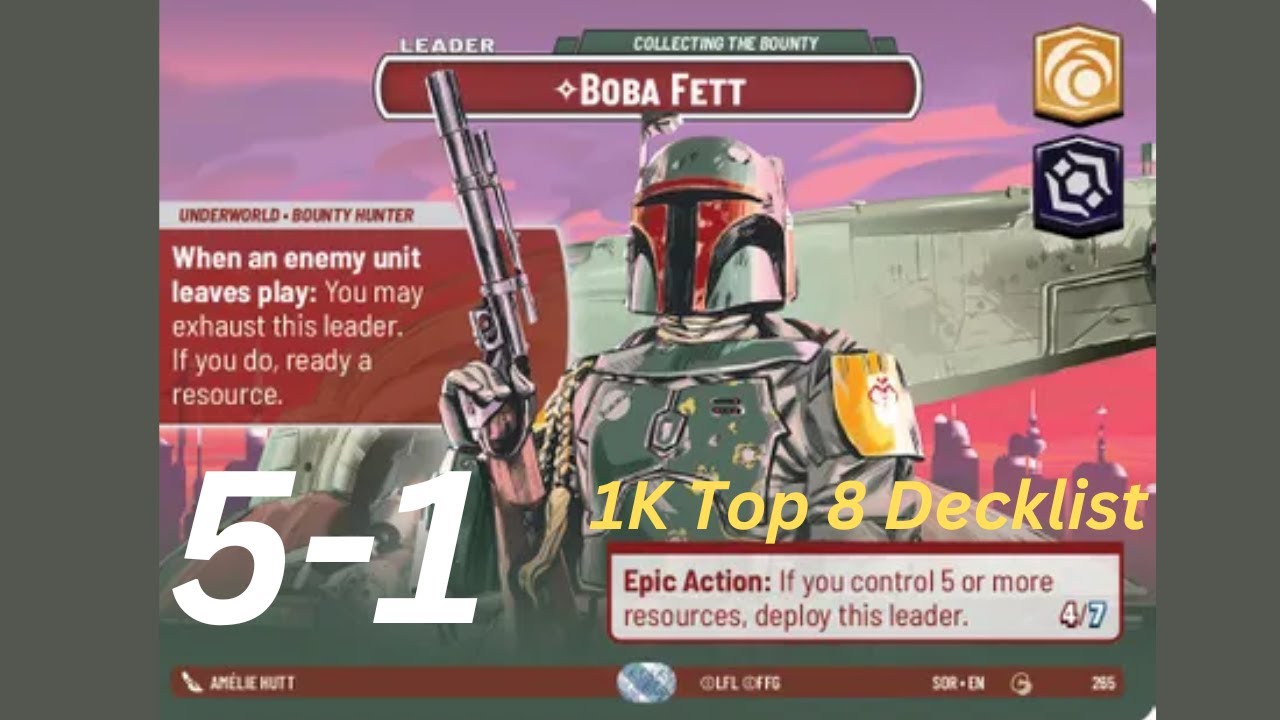 Top 8 Boba Fett 1k Deck Profile - Starwars: Unlimited