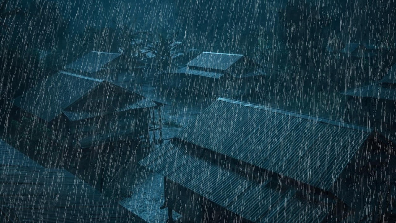 No Ads Rain Sounds for Sleeping - ASMR Stormy Night Rain on Tin Roof for Total Mind Calm