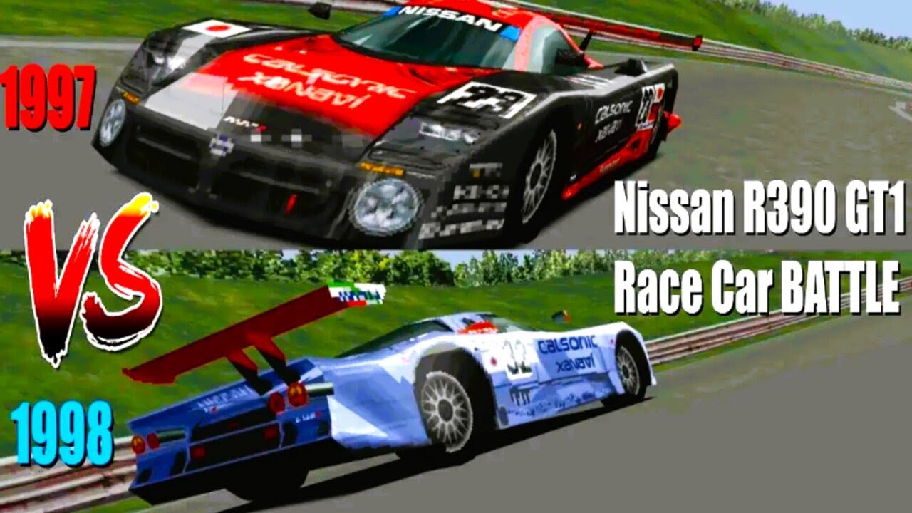 Nissan R390 GT1 Race Car Battle 97 vs 98 in Gran Turismo 2