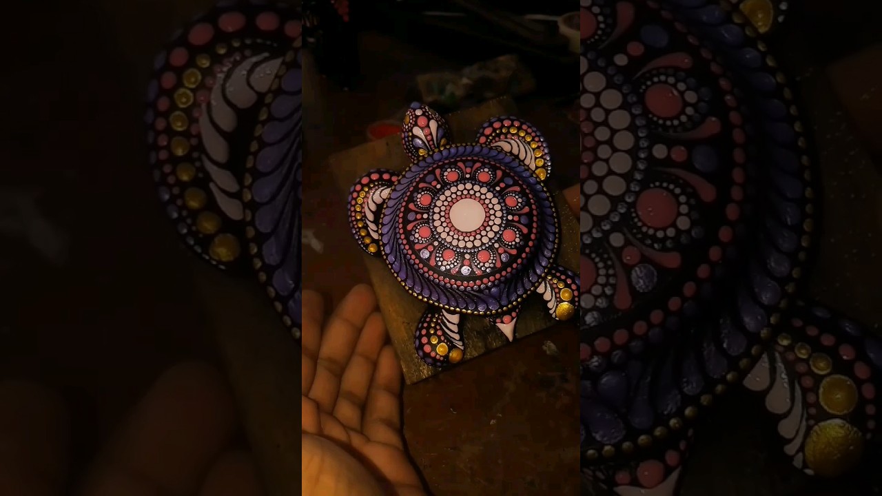 Turtle / mandala dot painting / how to paint Turtle #dotpainting #art