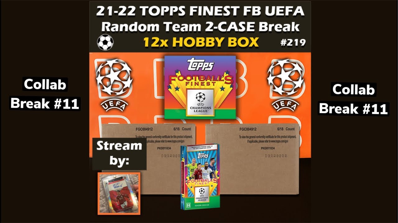BREAKfast Cards Group BREAK #219BCC 2021/22 Topps Finest Flashbacks UEFA 2 Case 12-Box Random Teams