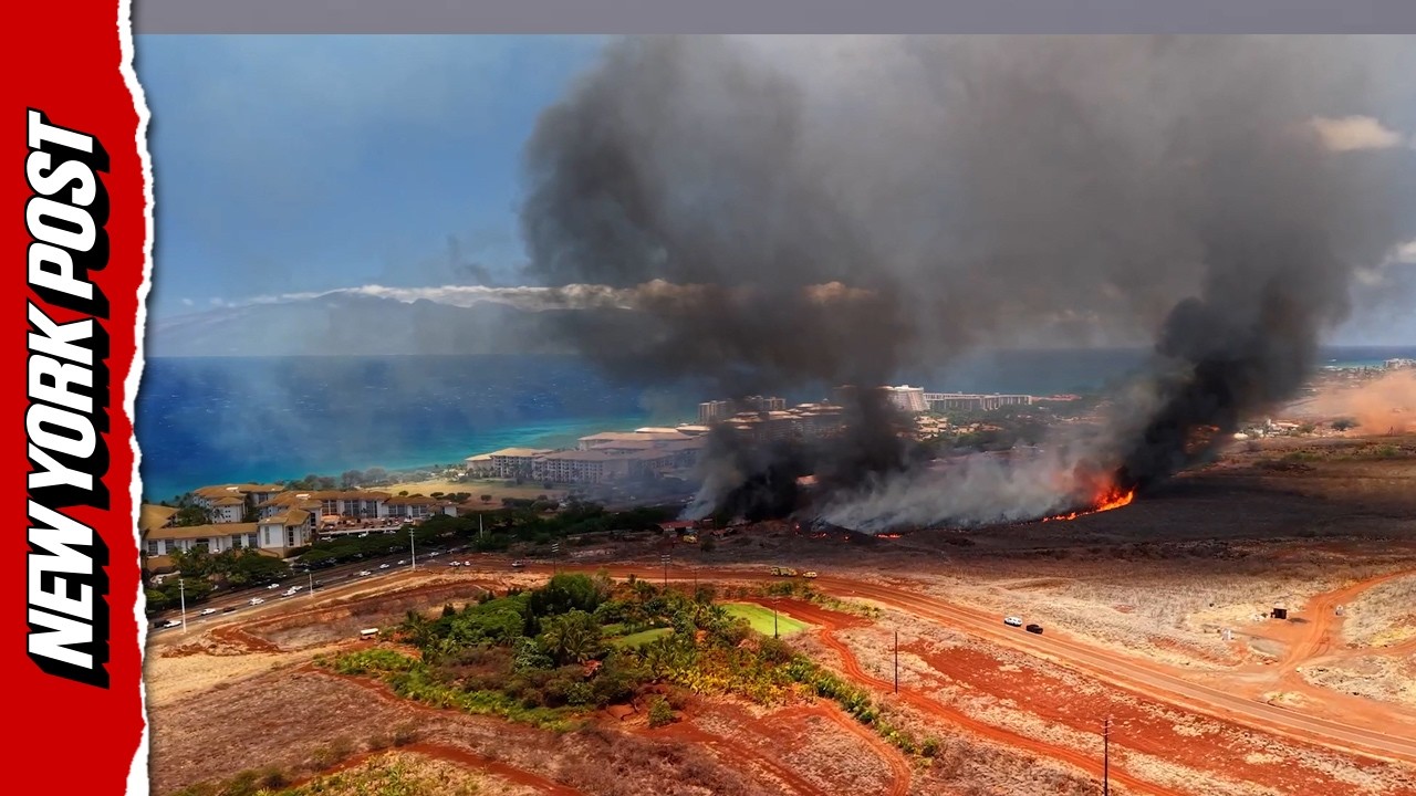 Wall of smoke rises over Maui as wildfire SCORCHES 33 acres of land
