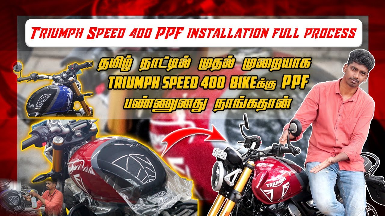 Triumph Speed 400 PPF Application Process | The Bling Detailing Studio Chennai