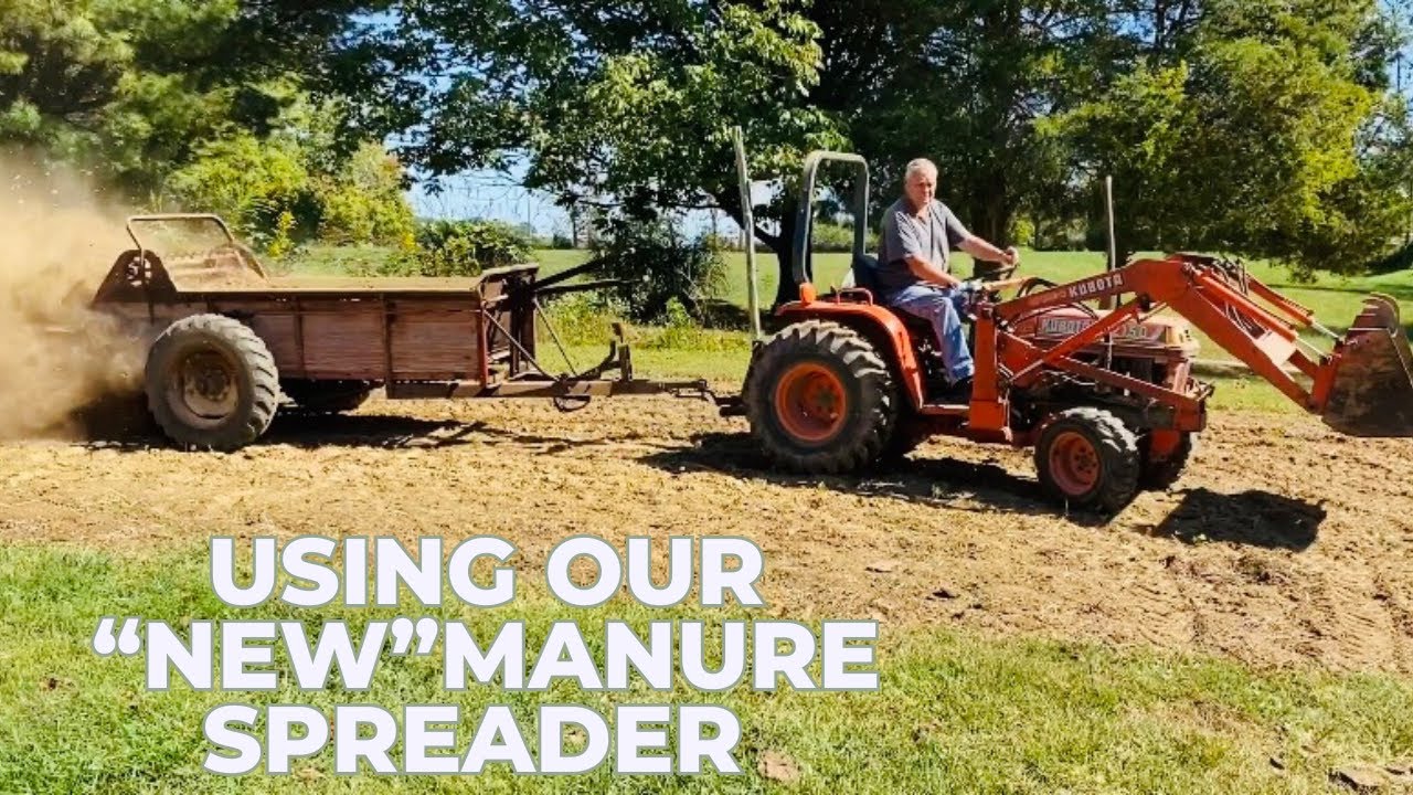 chicken coop cleaning & new manure spreader | Kubota B2150 Tractor