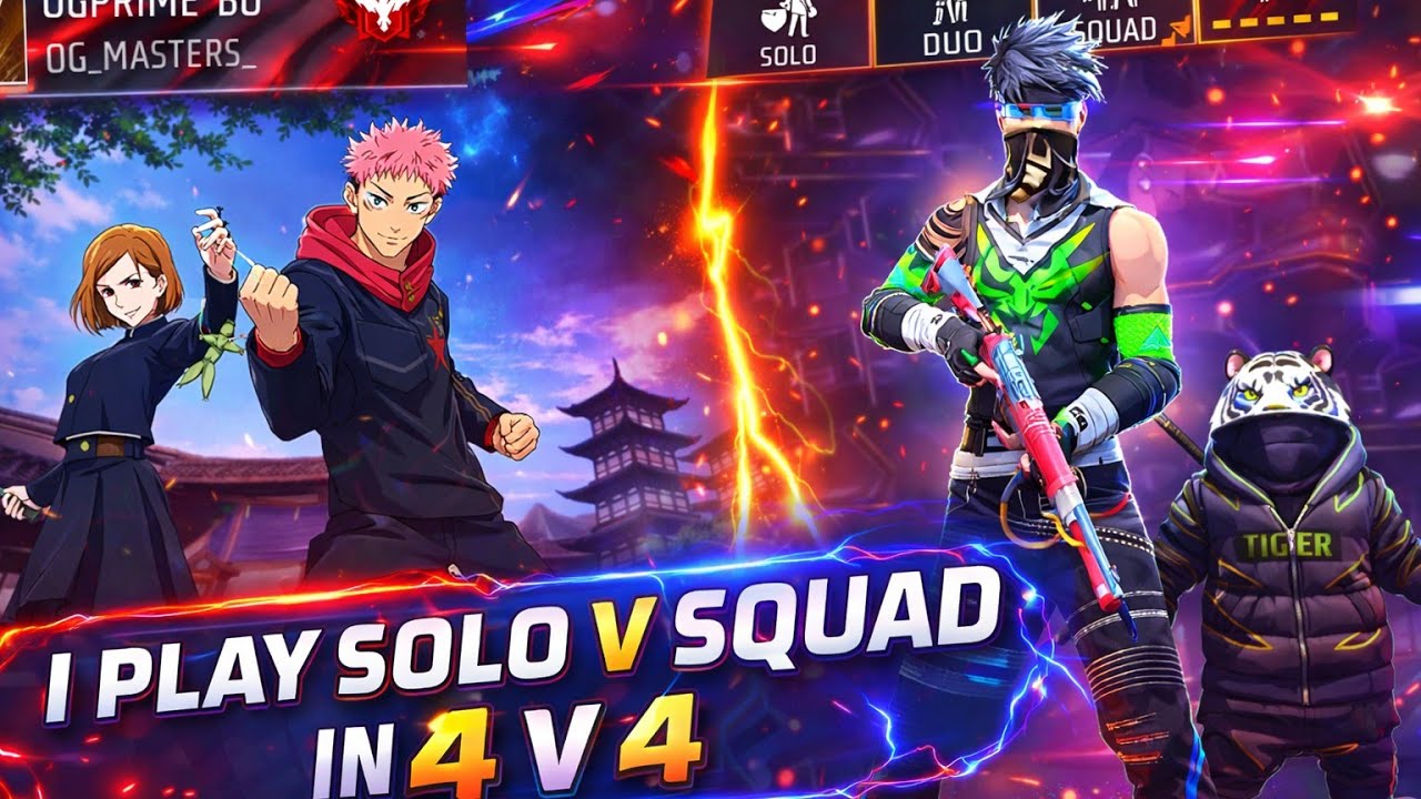 I PLAY BR RANKED WITH SOLO V SQUAD IN 4 V 4☢️